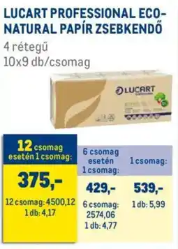 Metro Lucart Professional Econatural papír zsebkendő ajánlat