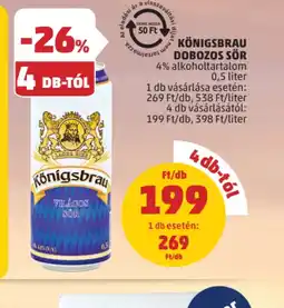 PENNY Königsbrau dobozos sör ajánlat