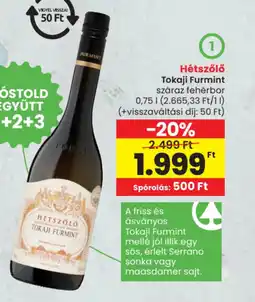 Spar Hétszőlő Tokaji Furmint ajánlat