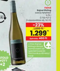 Spar Feind Rajnai Rizling ajánlat