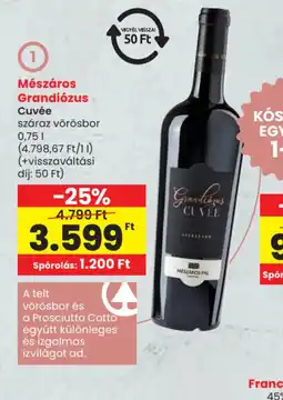 Spar Mészáros Grandizus Cuvée ajánlat
