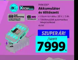 Lidl Parkside Akkumulátor és töltőszett ajánlat