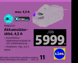 Lidl Parkside Akkumulátor-töltő ajánlat