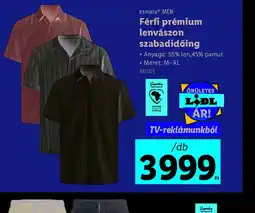 Lidl Esmera Men Férfi prémium lenvászon szabadidőing ajánlat
