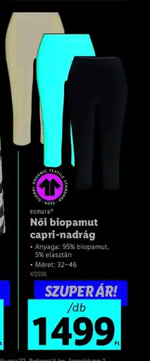 Lidl Női biopamut capri-nadrág ajánlat