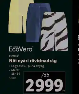 Lidl Ecovero Női nyári rövidnadrág ajánlat