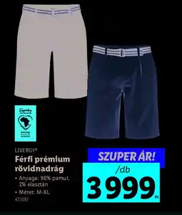 Lidl Livergy Férfi prémium rövidnadrág ajánlat