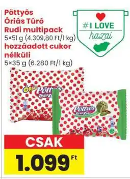 Spar Pöttyös Óriás Túró Rudi Multipack ajánlat