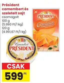 Spar Président camembert és szeletelt sajt ajánlat