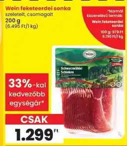 Spar Wein feketeerdei sonka ajánlat