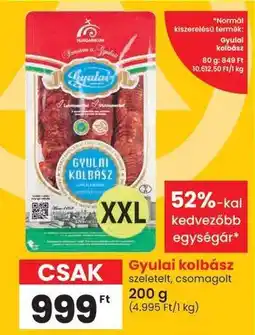 Spar Gyulai kolbász ajánlat
