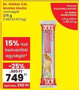 Spar Dr. Oetker XXL leveles tészta ajánlat