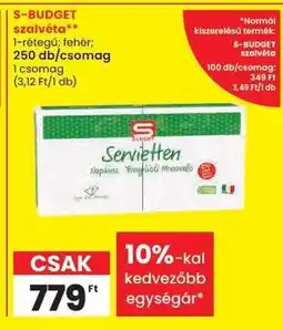 Spar S-BUDGET szalvéta ajánlat