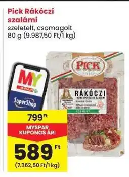 Spar PICK Rákóczi szalámi ajánlat