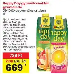 Spar Happy Day gyümölcsnektár, gyümölcslé ajánlat