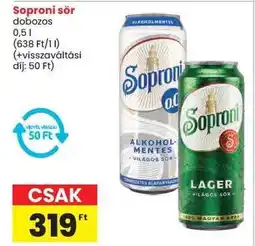 Spar Soproni sör ajánlat