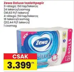 Spar Zewa Deluxe toalettpapír ajánlat