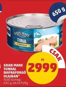 PENNY Gran Mare Tonhal Napraforgó Olajban ajánlat