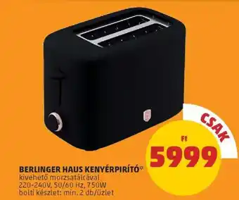 PENNY Berlinger Haus Kenyérpirító ajánlat