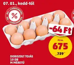PENNY Dobozolt Tojás 10 db M méretű ajánlat