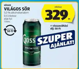 ALDI GÖSSER Világos sör ajánlat