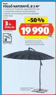ALDI BELAVI Függő Napernyő, Ø 3 m ajánlat
