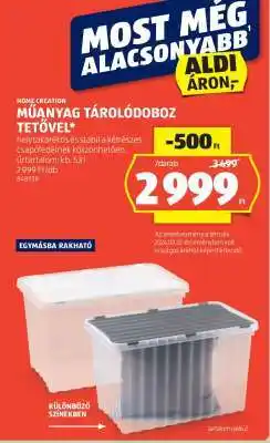 ALDI Home Creation Műanyag Tárolódoboz Tetővel ajánlat