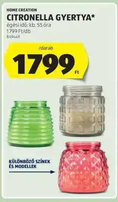 ALDI HOME CREATION CITRONELLA GYERTYA ajánlat