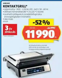 ALDI Ambiano Kontaktgrill ajánlat