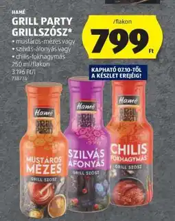 ALDI Hamé Grill Party grillszósz ajánlat