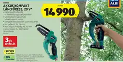 ALDI FERREX AKKUS KOMPAKT LÁNCFŰRÉSZ, 20 V ajánlat