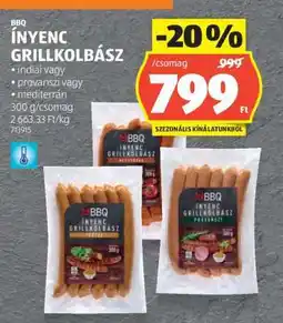 ALDI Ínyenc Grillkolbász ajánlat