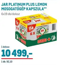 Metro Jar Platinum Plus Lemon mosogatógép kapszula ajánlat