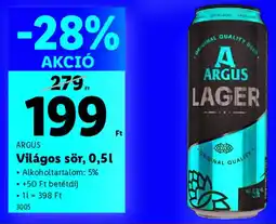 Lidl ARGUS Világos sör ajánlat