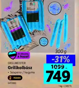 Lidl Grillmeister Grillkolbász ajánlat