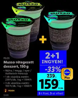 Lidl PILOS Musso rétegezett desszert ajánlat