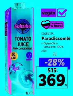 Lidl SOLEVITA Paradicsomlé ajánlat