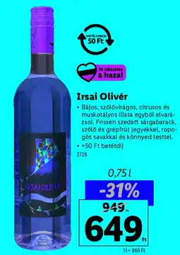Lidl Irsai Olivér ajánlat