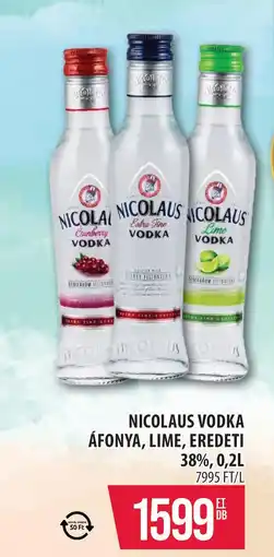 Coop Nicolaus Vodka áfonya, lime, eredeti ajánlat
