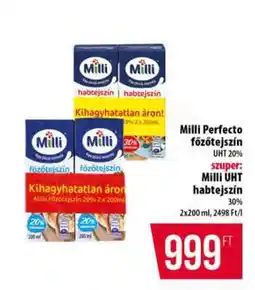 Coop Milli Perfecto főzőtejszín UHT 20% ajánlat