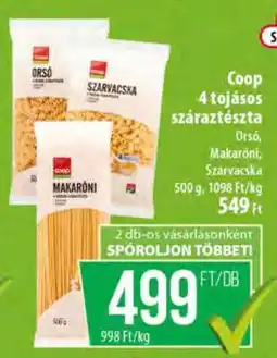 Coop Coop 4 tojásos száraztészta ajánlat