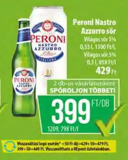 Coop Peroni Nastro Azzurro sör ajánlat