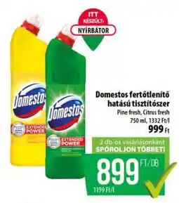 Coop Domestos fertőtlenítő hatású tisztítószer ajánlat