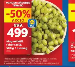 Lidl Mag nélküli fehér szőlő ajánlat