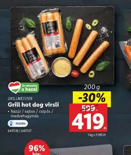 Lidl Grillmeister Grill hot dog virsli ajánlat