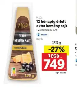 Lidl Pilos 12 hnapig érlelt extra kemény sajt ajánlat
