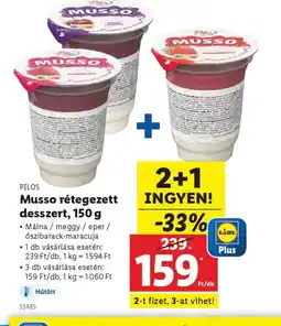 Lidl Musso rétegezett desszert ajánlat