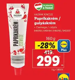Lidl Hazánk Kincsei Paprikakrém/gulyáskrém ajánlat