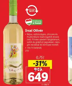 Lidl Irsai Olivér ajánlat