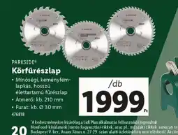 Lidl Parkside Körfűrészlap ajánlat
